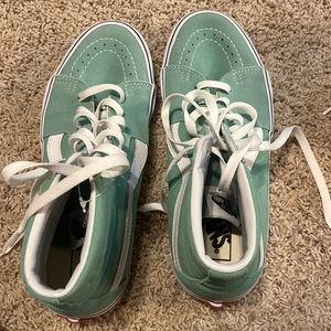 brand: vans, 9.5 women’s size, seafoam green